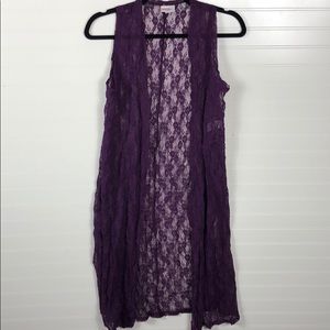 EUC Purple Lace LuLaRoe Joy Vest